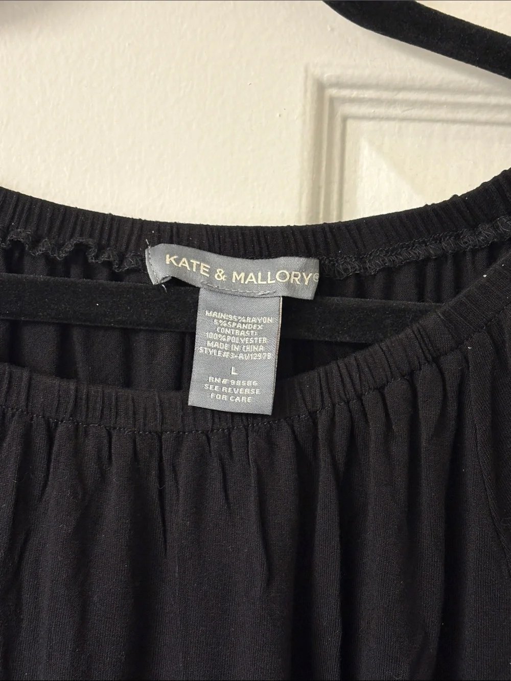 Kate & Mallory Black Ruffle-Hem Peasant Blouse - Picture 2 of 4